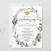 Eenvoudig modern graduatiemechanisme met groen gou kaart (Voorkant)