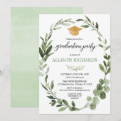 Eenvoudig modern graduatiemechanisme met groen gou kaart (Voorkant / Achterkant)