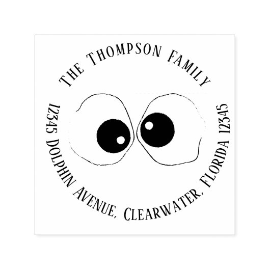 Eenvoudig Modern Grappig Domme Ogen Whimsical Zelfinktende Stempel (Design)