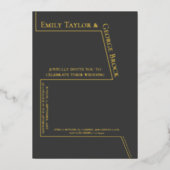 Eenvoudig modern, grappig, minimaal weddenschap folie uitnodiging (Voorkant)