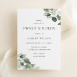 Eenvoudig Modern Green Leaf Sweet 16 Verjaardag Kaart<br><div class="desc">Eenvoudig Modern Green Leaf Sweet 16 Verjaardagsuitnodiging Bekijk bijpassend collectie in onze Niche en Nest Store</div>