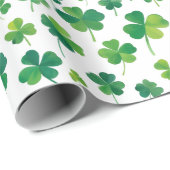 Eenvoudig Modern Green Luck Shamrock Patrick Monog Cadeaupapier (Rol Hoek)