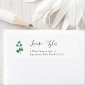 Eenvoudig modern Greenery Return Address Label (Insitu)