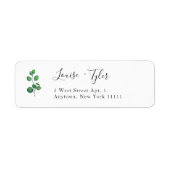 Eenvoudig modern Greenery Return Address Label (Voorkant)