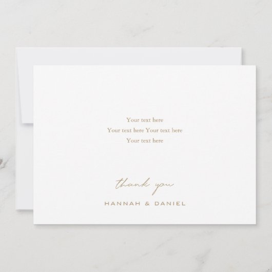 Eenvoudig modern grenshuwelijk bedankkaart (Achterkant)
