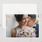 Eenvoudig modern grenshuwelijk bedankkaart (Voorkant / Achterkant)