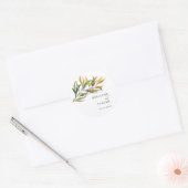 Eenvoudig modern Grieks huwelijk Ronde Sticker (Envelop)