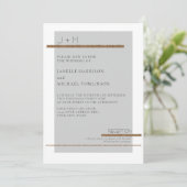 Eenvoudig, modern, grijs goudbruin huwelijk kaart (Staand voorkant)