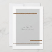 Eenvoudig, modern, grijs goudbruin huwelijk kaart (Achterkant)