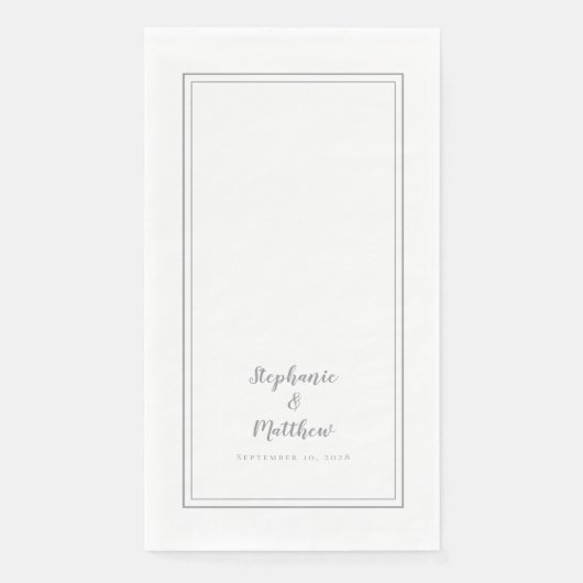 Eenvoudig modern grijs minimalistisch bruiloft servet (Voorkant)