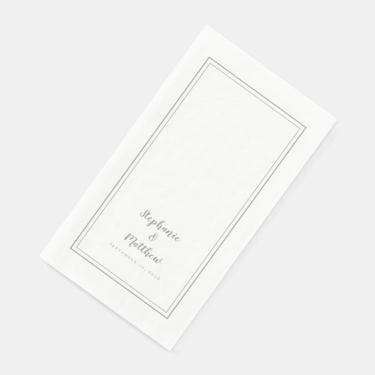 Eenvoudig modern grijs minimalistisch bruiloft servet (Hoek)