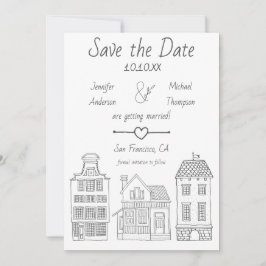 Eenvoudig Modern Grijs Wit Antiek Thuis Save The Date