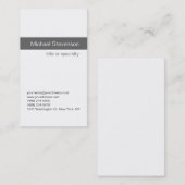 Eenvoudig modern grijs wit consultant Visitekaartj Visitekaartje (Voorkant / Achterkant)