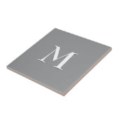 Eenvoudig Modern Grijs Wit Monogram Tegeltje (Zijkant)