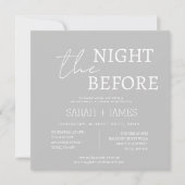 Eenvoudig modern grijs wit repetitie diner bruilof kaart (Voorkant)