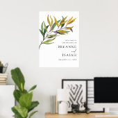 Eenvoudig, modern, groen bruiloft, welkomstteken poster (Thuiskantoor)