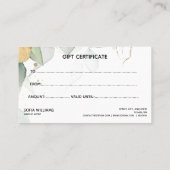 Eenvoudig Modern groen Cadeaubon Cadeau Kaart Visitekaartje (Achterkant)