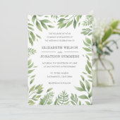 Eenvoudig modern groen Elegante rustieke bruiloft Kaart (Staand voorkant)