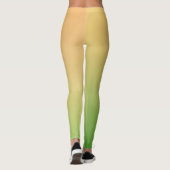 Eenvoudig Modern Groen Geel sinaasappel kleurverlo Leggings (Achterkant)