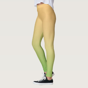 Eenvoudig Modern Groen Geel sinaasappel kleurverlo Leggings
