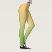 Eenvoudig Modern Groen Geel sinaasappel kleurverlo Leggings (Rechts)