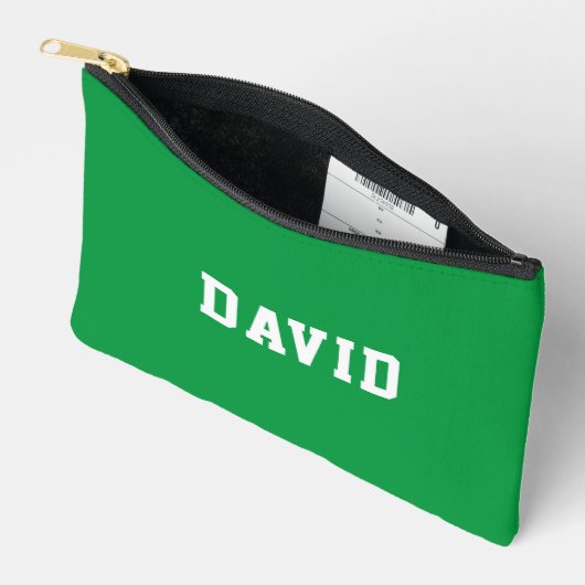 Eenvoudig Modern Groen Gepersonaliseerd Etui (Open)