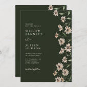 Eenvoudig modern groen huwelijk kaart (Voorkant / Achterkant)