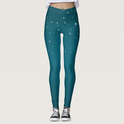 Eenvoudig Modern Groen kleurverloop Leggings (Voorkant)