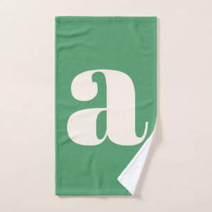 Eenvoudig Modern Groen Vetgedrukte Retro Monogram Bad Handdoek
