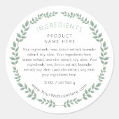 Eenvoudig Modern Groene Krans Ingrediënten Etiket (Voorkant)
