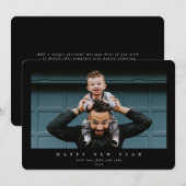 Eenvoudig, modern, groot, één, gelukkig nieuwjaar feestdagenkaart (Voorkant / Achterkant)