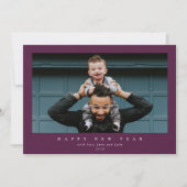 Eenvoudig, modern, groot, één, gelukkig nieuwjaar feestdagenkaart (Voorkant)