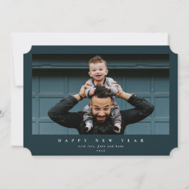 Eenvoudig, modern, groot, één, gelukkig nieuwjaar feestdagenkaart