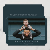 Eenvoudig, modern, groot, één, gelukkig nieuwjaar feestdagenkaart (Voorkant / Achterkant)