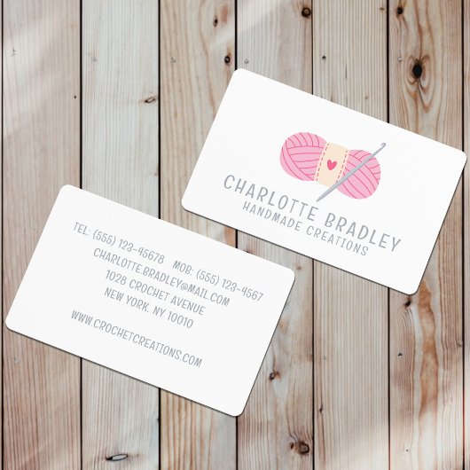 Eenvoudig Modern Haakwerk Handgemaakt Haakwerk Visitekaartje