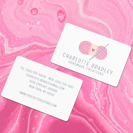 Eenvoudig Modern Haakwerk Handgemaakt Haakwerk Visitekaartje