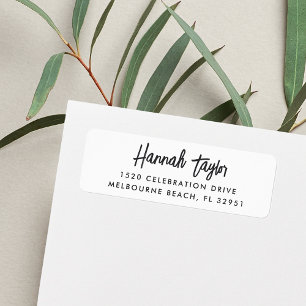 Eenvoudig Modern Hand Sketting het Adres van de Te Etiket