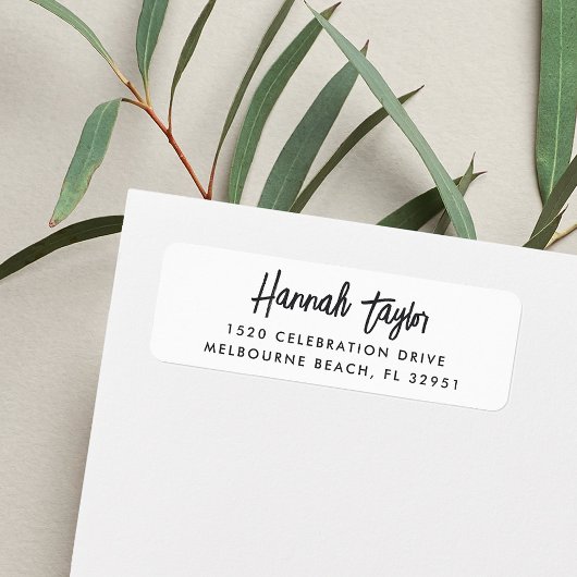 Eenvoudig Modern Hand Sketting het Adres van de Te Etiket