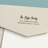 Eenvoudig Modern Hand Sketting het Adres van de Te Zelfinktende Stempel