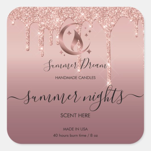 Eenvoudig, modern, handgemaakt honingkaarsenetiket vierkante sticker (Voorkant)