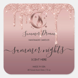 Eenvoudig, modern, handgemaakt honingkaarsenetiket vierkante sticker