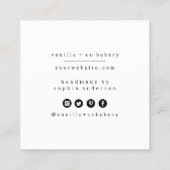 Eenvoudig Modern Handgemaakt met Love Script Logo Vierkante Visitekaartje (Achterkant)