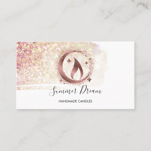 Eenvoudig, modern, handgemaakt Visitekaartje voor  (Voorkant)