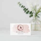 Eenvoudig, modern, handgemaakt Visitekaartje voor  (Staand voorkant)