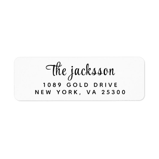 Eenvoudig modern handgeschetst script etiket (Voorkant)