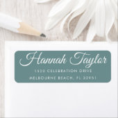 Eenvoudig modern handgeschetst script retouradres etiket (Insitu)