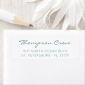 Eenvoudig modern handgeschreven Aqua Blue retourad Etiket (Insitu)