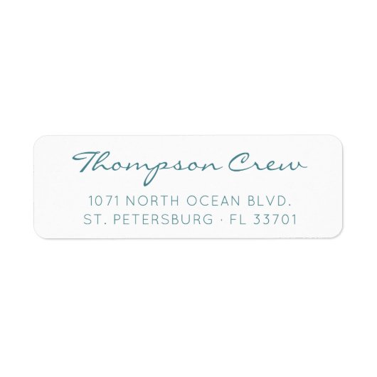 Eenvoudig modern handgeschreven Aqua Blue retourad Etiket (Voorkant)