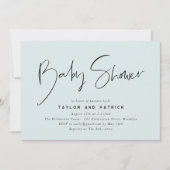 Eenvoudig, modern, handgeschreven Baby shower I Kaart (Voorkant)