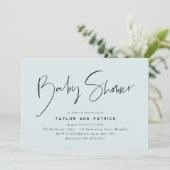 Eenvoudig, modern, handgeschreven Baby shower I Kaart (Staand voorkant)